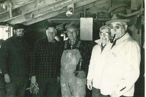 Taken in the entrance to the sugarhouse. Pebo and Hue are long time friends Addison and wife were there for a visit